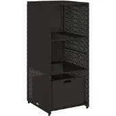 vidaXL Gartenschrank Schwarz 50x55x115 cm Poly Rattan