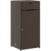 DKD Home Decor Gartenschrank Braun 55x55x111 cm Poly Rattan