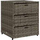 vidaXL Gartenschrank Grau 55x59x69 cm Poly Rattan