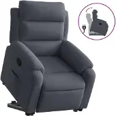 vidaXL Relaxsessel mit Aufstehhilfe Dunkelgrau Samt