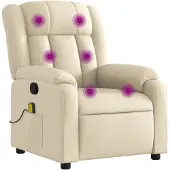 vidaXL Massagesessel Creme Stoff