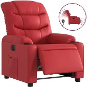 vidaXL Relaxsessel Elektrisch Rot Kunstleder