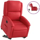 vidaXL Relaxsessel mit Aufstehhilfe Elektrisch Rot Kunstleder