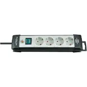 Brennenstuhl -Line Steckdosenleiste 4-fach schwarz/lichtgrau 5m H05VV-F 3G1,5, 1951540101