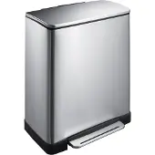 EKO Treteimer EKO E-Cube Matt Silber Edelstahl 50L