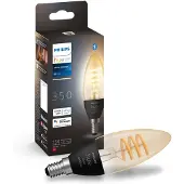 Philips E14 - Filament Lampe Kerzenform - 350, Intelligentes Leuchtmittel, Bluetooth/Zigbee, Schwarz, LED, E14, Kerze