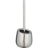 Wenko WC-Garnitur "Badi", silber (silber matt), H:38cm L:13,5cm Ø:13,5cm, Keramik, Reinigungsbürsten, WC-Garnitur, Keramik