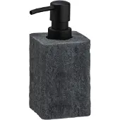 Wenko Seifenspender "Villata", grau (grau, schwarz), B:7cm H:15cm L:7cm, Polyresin (Kunststein), Dosierspender, Seifenspender, Grau, 300 ml