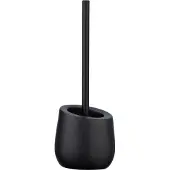 Wenko WC-Garnitur "Badi", schwarz, H:38cm L:13,5cm Ø:13,5cm, Keramik, Reinigungsbürsten, WC-Garnitur, Keramik