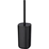 Wenko WC-Garnitur "Davos", schwarz, B:9,5cm H:35cm L:9,5cm, Polypropylen, Reinigungsbürsten, WC-Garnitur, schwarz matt, mit auswechselbarem Bürstenkopf