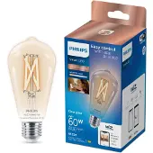 Philips Smart Lighting Smarte LED-Filament-Lampe ST64, E27-Sockel, 806 lm, Wi-Fi/Bluetooth, Wi-Fi 4 (802.11n), 802.11b, 802.11g, LED, E27, ST64, 2700 K