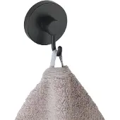 Wenko Wandhaken "Vacuum-Loc", schwarz, B:6cm H:6,7cm L:5cm, ABS-Kunststoff, Haken, Wandhaken, Befestigen ohne Bohren