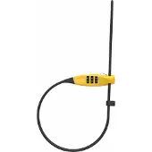 ABUS Kabelschloss Combiflex TravelGuard – Schloss zur Sicherung von Helm, Kinderwagen, Skiern und Gepäck – 45 cm Kabellänge – mit Zahlencode – Gelb