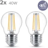 Philips LED-Lampe E27 P45 4,3W Filament 2700K 2er