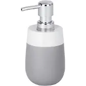 Wenko Malta Seifenspender, 290 ml, Nachfüllbarer Seifendosierer ideal für Küche, Badezimmer und Gäste-WC, Farbe: grau / weiß
