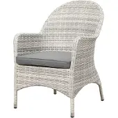 Mandalika Garden LILLE Polyrattan Diningsessel mit Alu-Gestell - icewhite