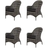 Mandalika Garden LILLE Polyrattan Diningsessel mit Alu-Gestell - blackpearl
