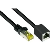 S-Conn RJ45 Patchkabelverlängerung S/FTP, schwarz, 3m