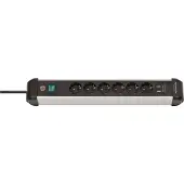 Brennenstuhl 1391030610, 3 m, Drinnen, Abgewinkelt, IP20, Schwarz, Silber, 6 AC-Ausgänge