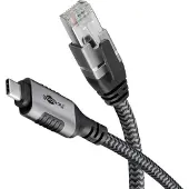 Goobay Ethernet-Kabel USB-C 3.1 auf RJ45, 7,5 m, verbindet Router, Modem oder Netzwerk-Switch mit dem USB-C-Port von Laptop, Tablet oder Smartphone