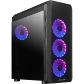 Chieftec GL-04B-OP, Midi Tower, PC, Schwarz, ATX, micro ATX, Mini-ATX, Kohlenstoffstahl, Gehärtetes Glas, Gaming