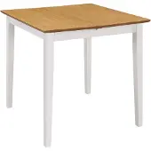 The Living Store Ausziehbarer Esstisch Weiß (80-120)x80x74 cm MDF