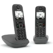 Gigaset AS490 Duo DECT Schnurloses Telefon Schwarz mit Anrufer-ID