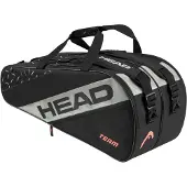 Head Tennis-Racketbag Team Racquet Bag L (Schlägertasche, 2 Hauptfächer) 2024 schwarz/grau 9er