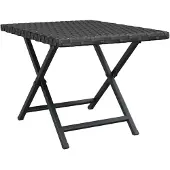 vidaXL Klapptisch Schwarz 45x35x32 cm Poly Rattan