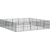 DKD Home Decor Hundelaufstall 20-tlg. Schwarz Verzinkter Stahl