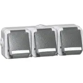 PEHA by Honeywell Aufputz-Steckdose PEHA IP44, Schuko, Beschriftung, D 6633 WAB NA - 3-fach