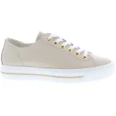 Paul green Damen Low Sneaker Beige Glattleder Größe: 4