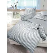 Janine Kissenbezug "Modernclassic", grau, B:80cm L:80cm, Mako-Satin, Obermaterial: 100% Baumwolle, Kissenbezüge, Kissenbezug, mit Streifen
