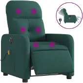 vidaXL Massagesessel Elektrisch Dunkelgrün Stoff
