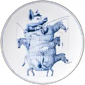 Heinen Delfts Blauw – Wandteller Redmer Hoekstra Zebra