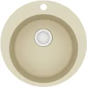 vidaXL Granitspüle Einzelbecken Rund Beige