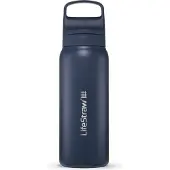 LifeStraw Go Aegean Sea GOST-650ML-AGSEA Stainless Steel, Wasserflasche mit 2-Stage Filter, 650 ml