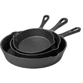 Blackwell Gusseisen-Bratpfannen-Set / Bratpfannen ø 16, 20 & 25 cm - ohne Antihaftbeschichtung