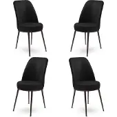 Skye Decor , Dexa - Black, Brown, Stuhlset (4 Stück), 100 % METALL, Schwarz, 45 x 42 x 89 cm