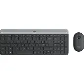 Logitech MK470 Slim Combo – kabelloses Tastatur-Maus-Set, Volle Größe (100%), Kabellos, RF Wireless, QWERTY, Graphit, Maus enthalten