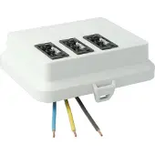Kaiser AT7705 Steckbar Frontteil AK2, WAGO WINSTA MIDI, in:3pol H07V-U, out:3x 3pol sw L1, 125x100x42 mm, lichtgrau - 10 Stück