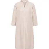 Eterna Blusenkleid "LOOSE FIT", Damen, Gr. 46, Normalgrößen, beige (sand), 59% Baumwolle, 41% Leinen, lässig geschnitten, Kleider Blusenkleid