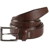 MONTI Ledergürtel "DUBLIN", Herren, Gr. 85, braun, Rindsleder, Strukturmuster, unifarben, Gürtel Ledergürtel, mit Lochstruktur