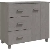 vidaXL Sideboard HAMAR Hellgrau 90x40x80 cm Massivholz Kiefer