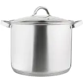Altom Induktionsgeeigneter 12,5l Edelstahl Kochtopf mit Glasdeckel, spülmaschinenfest & langlebig