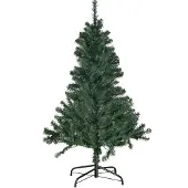 Costway 150cm LED Künstlicher Weihnachtsbaum, Tannenbaum mit 600 PVC Spitzen, 150 LEDs, 11 Lichtmodi, 5 Farbwechsel & Metallständer, Christbaum Grün