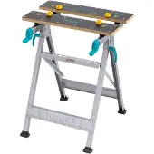Wolfcraft GmbH 1 MASTER 200 - Spann- und Arbeitstisch, Sägebock-Werkbank, MDF-Platten, Aluminium, Schwarz, 180 kg, 14,5 cm, 36,5 cm