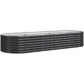 vidaXL Hochbeet Verzinkter Stahl 224x80x36 cm Anthrazit