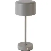 TRIO Leuchten - Moderne Tischlampe grau wiederaufladbar - Poppie Touch-funktion Dimmer I Dimmbar I Wohnzimmer I Schlafzimmer - Stahl Rund - I (nicht austauschbare) LED