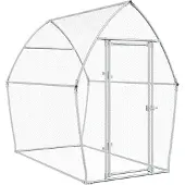 vidaXL Hühnerkäfig Silbern 200x105x182 cm Verzinkter Stahl